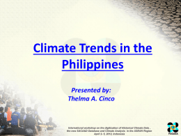 Current Climate Trends in the Philippines