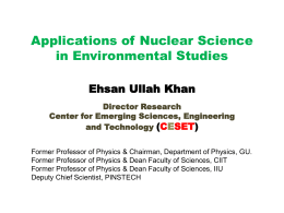 Applications of Nuclear Science in Environmental Studies