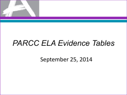 PARCC ELA Evidence Tables 9-25