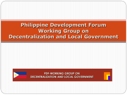 Update - Philippines Development Forum