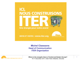 Michel Claessens. ITER project