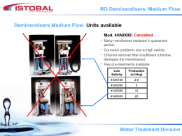 RO Demineralisers, Medium Flow Water Treatment Division