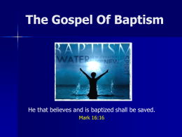 The Gospel Of Baptism