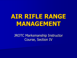 Air Rifle Range Management - Civilian Marksmanship Program