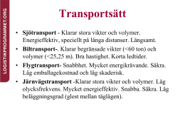 Multimodala transporter - Logistikprogrammet.org