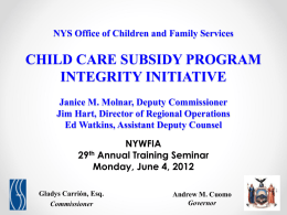 Child Care Subsidy Program Integrity Initiative