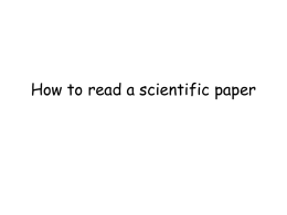 How to read and evaluate the scientific literature