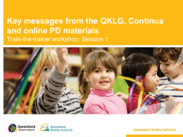 An introduction to the Queensland kindergarten learning guideline