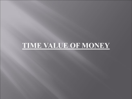 time valueof money