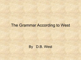 The Grammar According to West