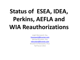 ESEA… This Law Failed, So Change it, Maybe? Without