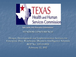 Cost Proposal Overview - Texas Health and Human Services