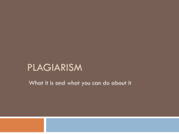 Plagiarism