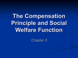 The Compensation Principle and Social Welfare Function