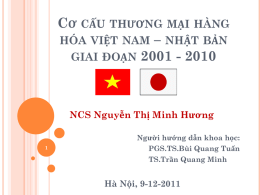 Cơ cấu thương mại hàng hóa Việt Nam-Nhật bản giai