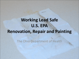 EPA`S Final Rule on Remodeling & Renovation