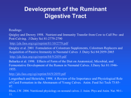Development of the Ruminant Digestive Tract