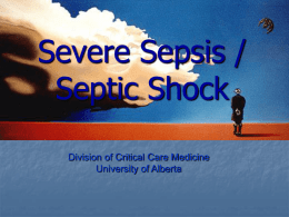 Pneumonia and septic shock - Division of Critical Care