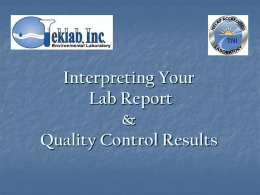 Interpreting the Quality Control Report