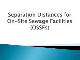 Separation Distances for On-Site Sewage Facilities