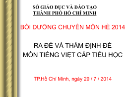 Hướng dẫn ra đề Tiếng Việt - Sở Giáo dục và Đào tạo TP.HCM