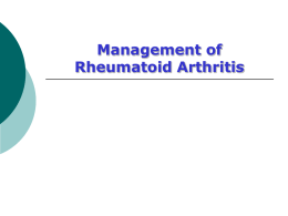 Management of Rheumatoid Arthritis