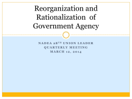 Reorganization and Rationalization of Government Agency