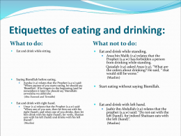manners of eating and drinking
