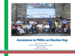 Assistance to Person with Disabilities