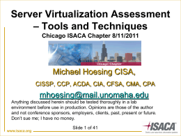 Server Virtualization Assessment – Tools and Techniques