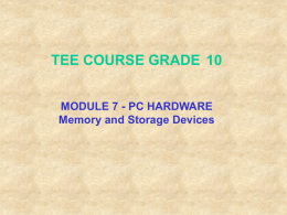 Computer Memory and Storage Devices PPT