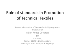 Role of standards in Promotion of Technical Textiles