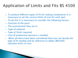 BS 4500 limits and Fits