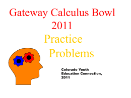 Nth UW Calculus Bowl Calc I 1st semi-final