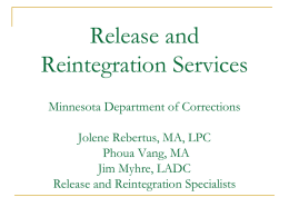 Release and Reintegration Services Training CTG April 2011