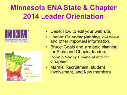 Minnesota ENA State & Chapter 2014 Leader Orientation