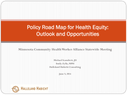 Policy Road Map for Health Equity: Outlook and