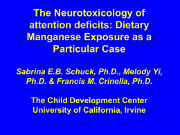 The Neurotoxicology of attention deficits