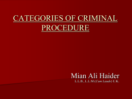 categories Criminal Procedure