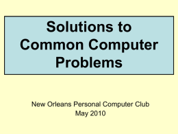 Solutions to Common Computer Problems - CCUG-PC