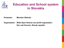 School system in Slovakia