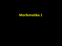 Morfematika 1