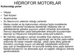 HİDROFOR MOTORLAR - Elektrik Rehberi