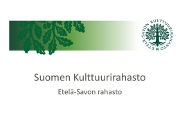 Etelä-Savon rahasto 2014 - Suomen Kulttuurirahasto
