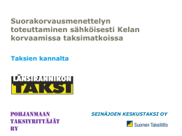 Taksiliitto Pekka Heikkilä, Kelan suorakorvausmenettely