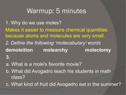 1. Molar Mass Conversions and Empirical Formulas