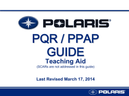 PQR PPAP GUIDE - Polaris Supplier Information System