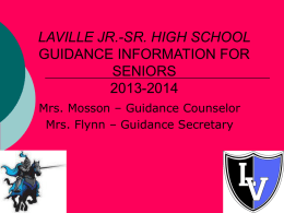 LAVILLE JR.-SR. HIGH SCHOOL GUIDANCE INFORMATION FOR