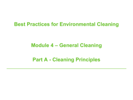Cleaning principles - Public Health Ontario