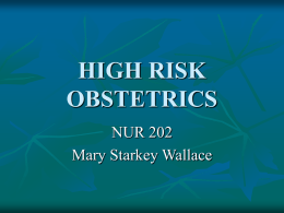 HIGH RISK OBSTETRICS - Alabama Community College System